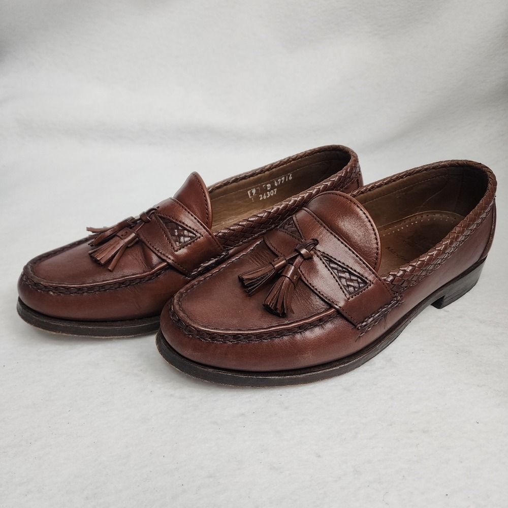 Allen Edmonds Maxfield Mens US 9 D Loafers Brown Leather Tassel Slip On Shoes